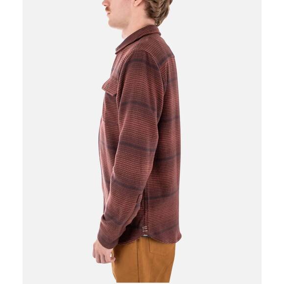 NEW JETTY horizon flannel shirt in oxblood black